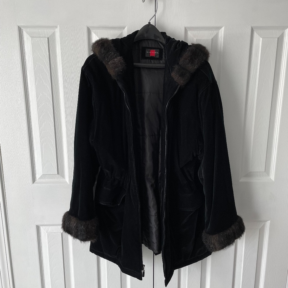 Black Velvet Winter Coat